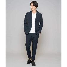 【スマート/イージーケア/洗濯機で洗える/毛玉になりにくい/ストレッチ】グレンチェックストレッチスマ