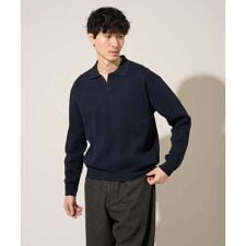 【洗濯機で洗える】ポップコーンスキッパーニットポロ