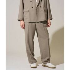 【イージーケア/洗濯機で洗える/毛玉になりにくい/ストレッチ】メッシュストレッチワンタックワイドイー