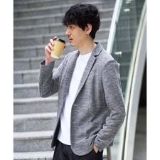 【イージーケア/洗濯機で洗える/ストレッチ】スラブメランジカノコスマートジャケット