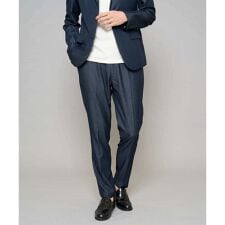 【イージーケア/接触冷感】デニムライクストレッチスマートスラックス