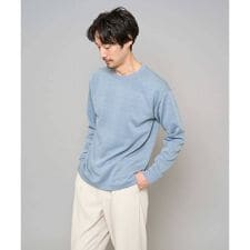 【イージーケア/洗濯機で洗える/毛玉になりにくい】タックジャカードクルーネックプルオーバー