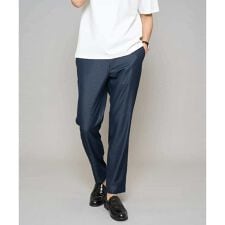 【イージーケア/接触冷感】デニムライクストレッチセミルーズパンツ