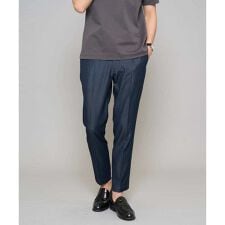 【イージーケア/接触冷感】デニムライクストレッチアンクルスマートスラックス