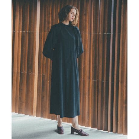 U×MIRAI.Mギャザースリーブドレス(TALL) ブラック◇ | ユー バイ  