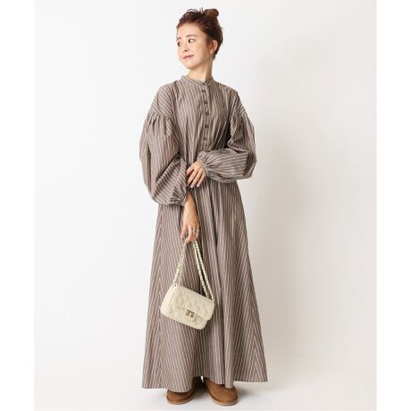 ギャザースリーブ ストライプシャツドレス2◇ | ユー バイ スピック  