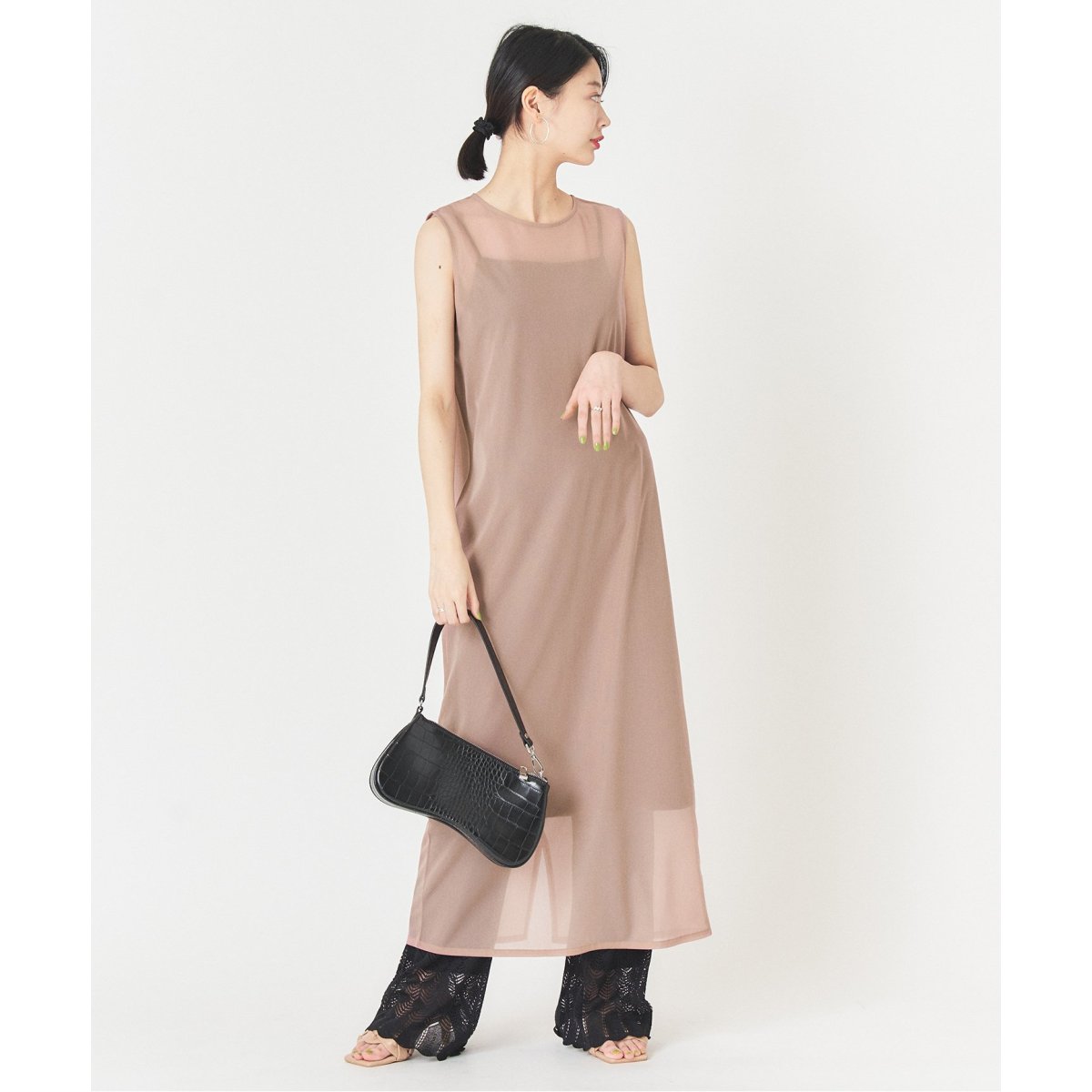 U by SPICK&SPAN シアーノースリーブドレス シアーノースリーブドレス◇ | ユー バイ スピック＆スパン(U by