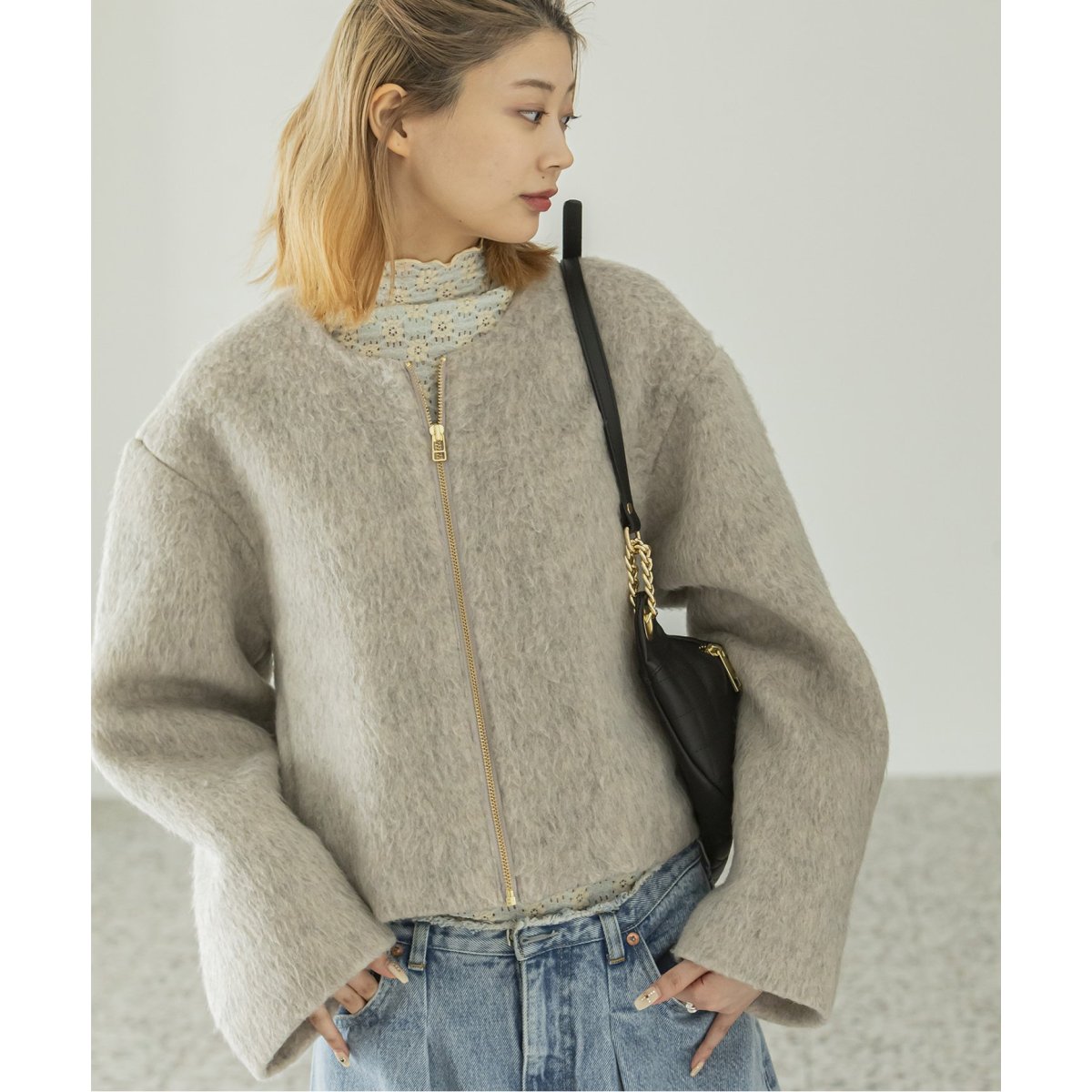 UbySpick & Span シャギーショートコート ベージュ　アウター シャギーショートコート | ユー バイ スピック＆スパン(U by