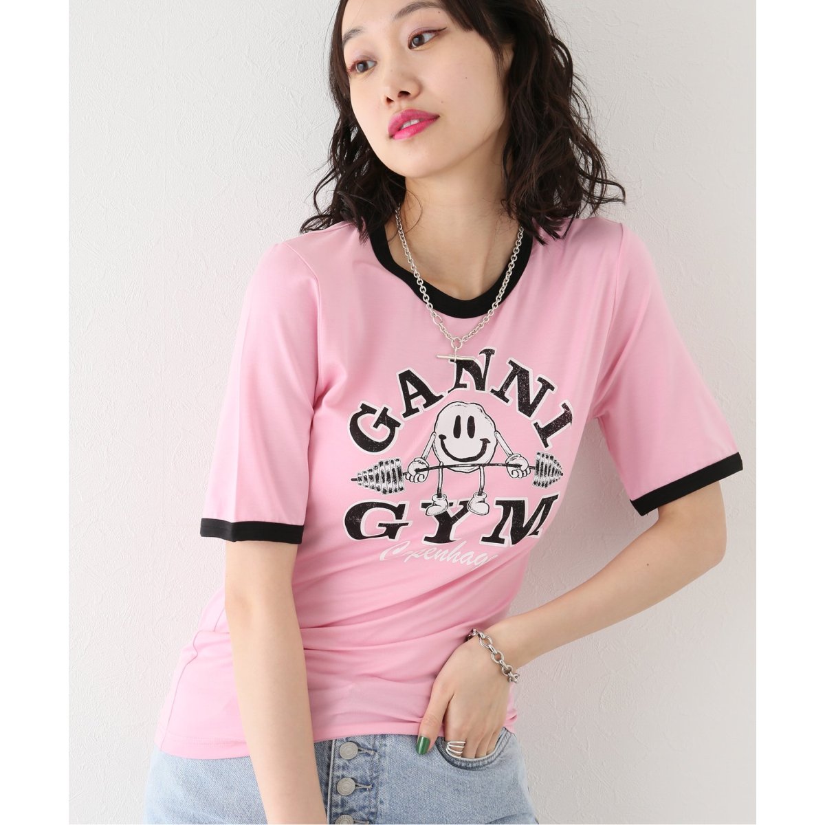 GANNI Light Stretch Jersey-T-shirts