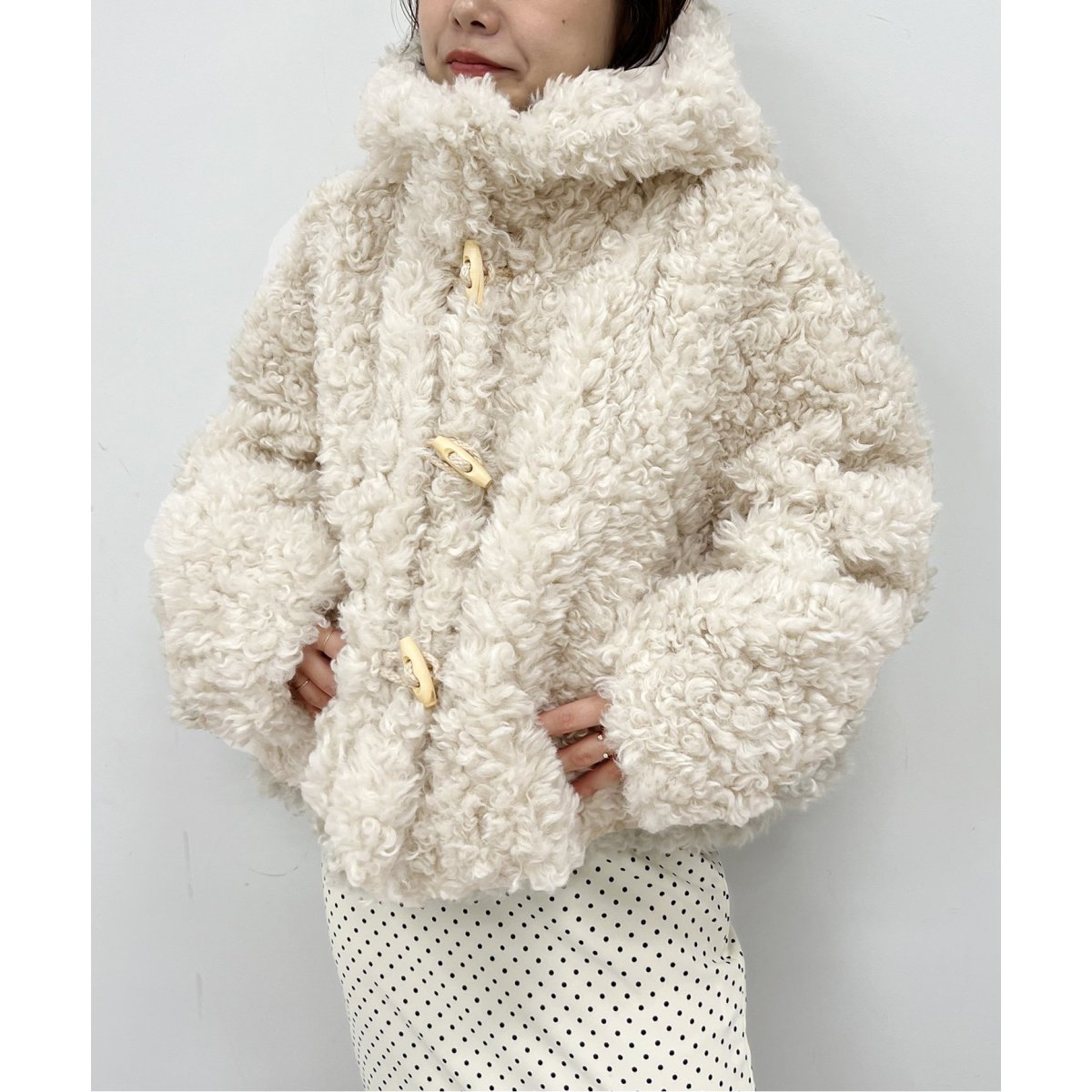 【美品】U by Spick&Span フェイクファー ダッフルコート フェイクファーダッフル | ユー バイ スピック＆スパン(U by