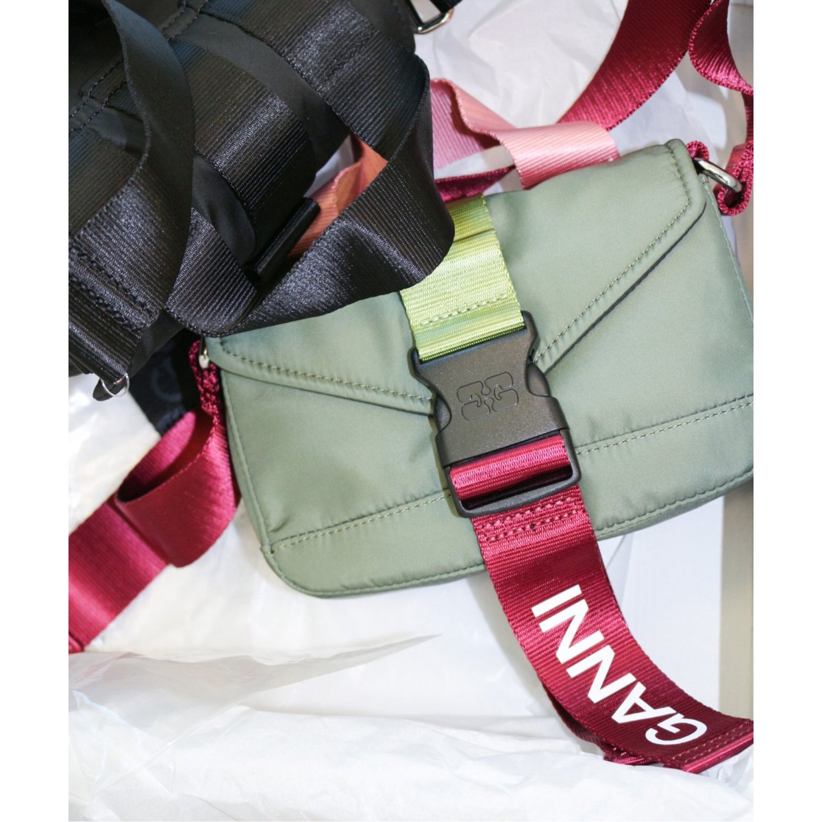 GANNI  ガニー　Recycled Tech Mini Satchel GANNI(ガニー)】RECYCLED TECH MINI SATCHEL (バッグ / ショルダー