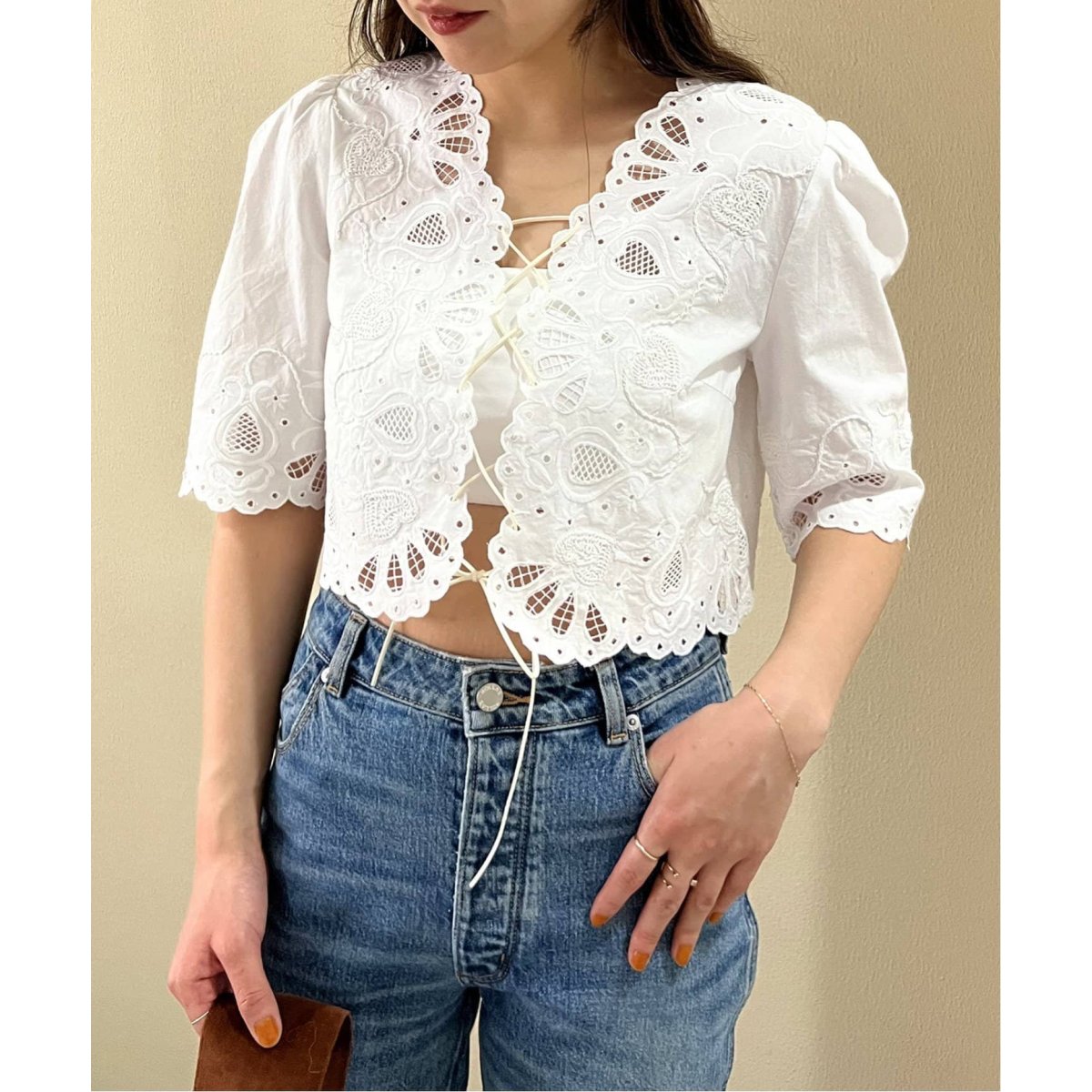 【新品タグ付】Spick&amp;Span 刺繍ブラウス キャメル mwicb016_01.jpg