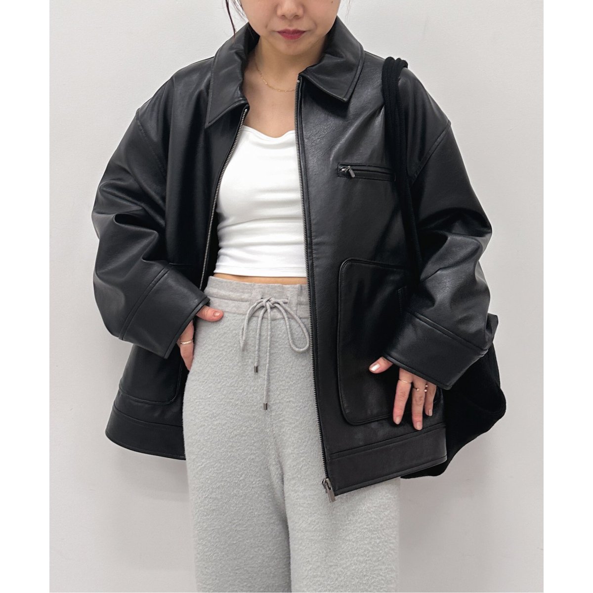U by SPICK&SPAN フェイクレザーパファーブルゾン フェイクレザーパファーブルゾン | ユー バイ スピック＆スパン