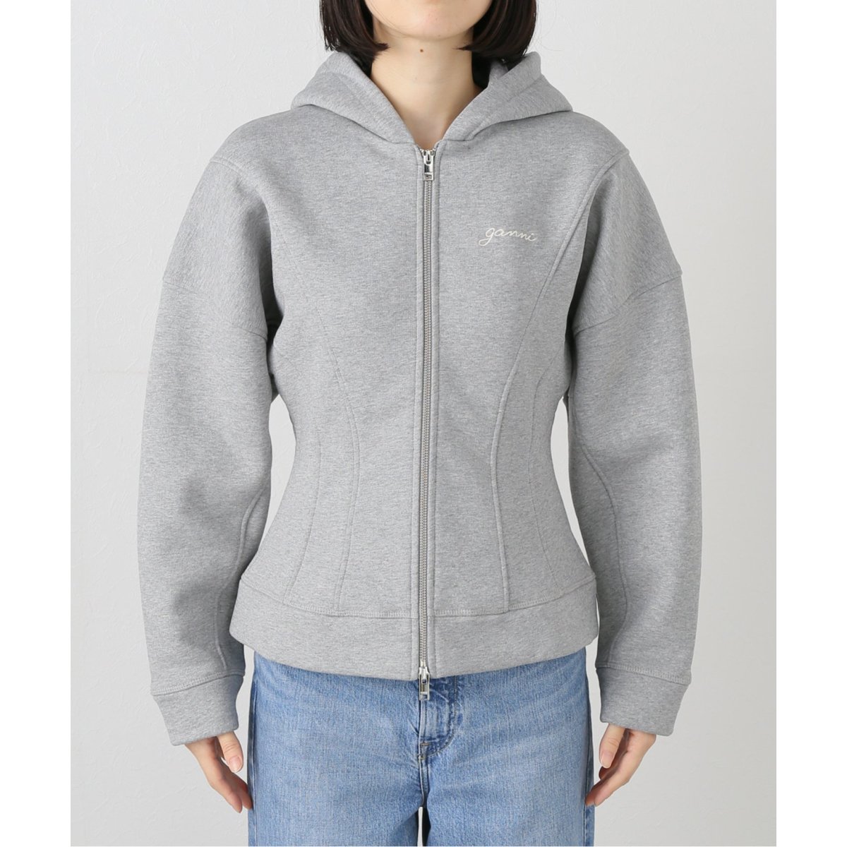トップス GANNI Heavy Fleece Zip Hoodie GANNI-Heavy Fleece Zip Hoodie - Navy│삼성물산 온라인몰 SSF Shop
