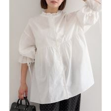 《WEB限定》スタンドカラーフリルブラウス