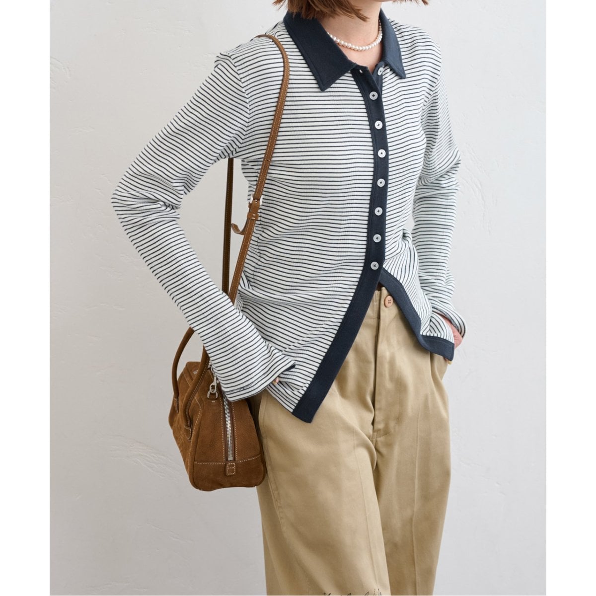 U by SPICK&SPAN ワッフルオーバートップス　ボーダー U by SPICK&SPAN ワッフルオーバートップス ボーダー