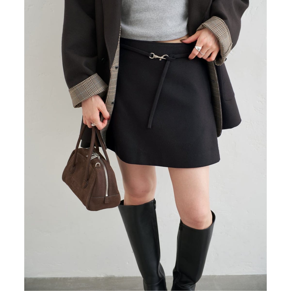 spick &span メルトン　Aライン　ミニスカート スピックアンドスパン メルトンAラインミニスカート