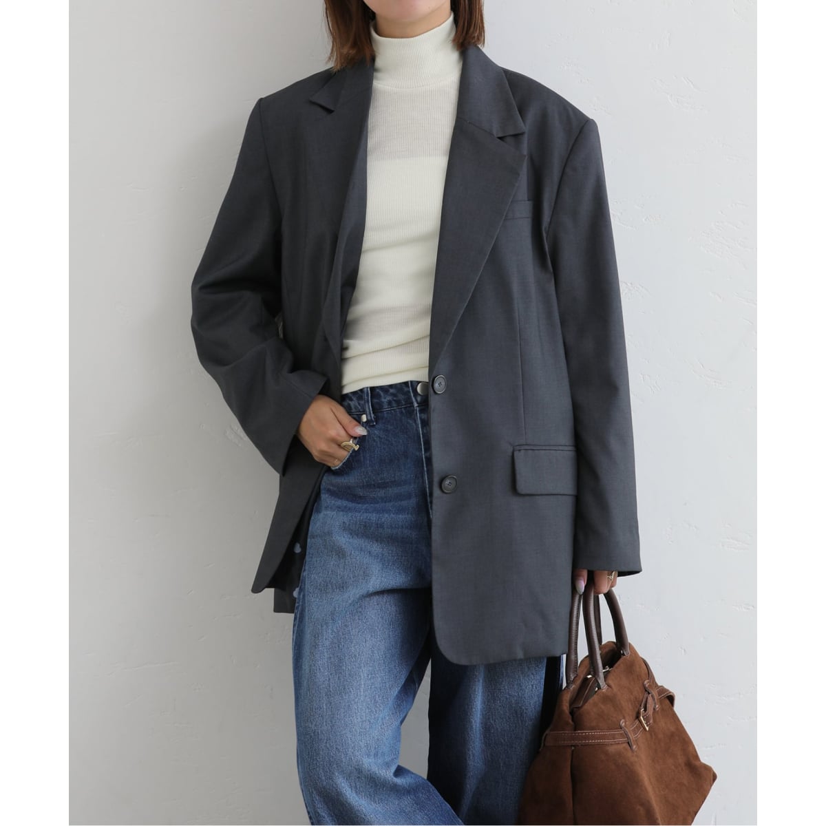 スピックアンドスパン　ラミーミックスシアージャケット　ブラック　38 Spick & Span｜《追加》ラミーミックスシアージャケット