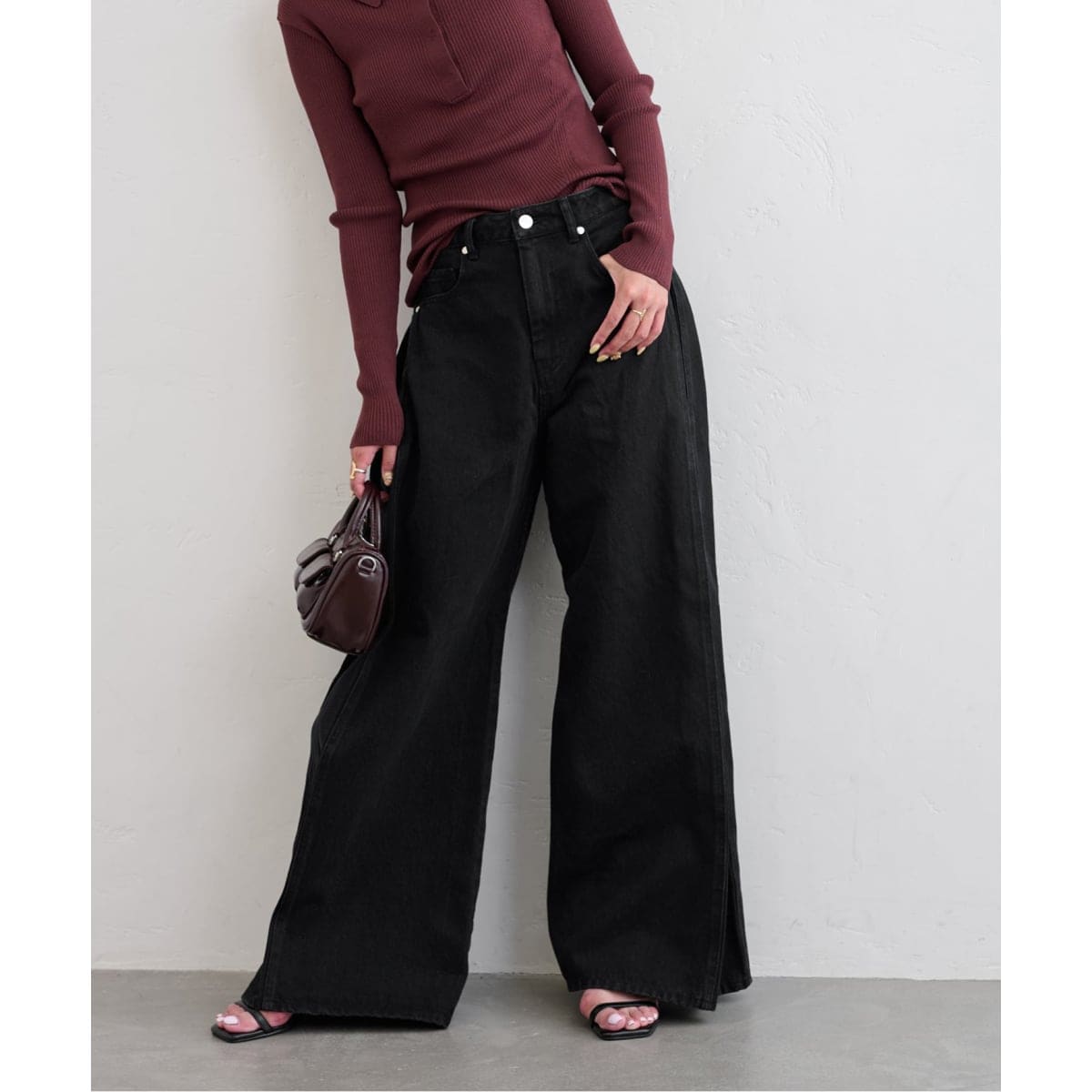スローブイエナ LEDENIM TUCK TROUSER タック ワイドデニム SLOBE IENA｜《4サイズ展開/WEB限定/追加2》LEDENIM TUCK