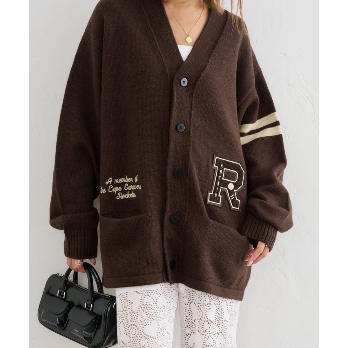 売り切り価格❗️スピックアンドスパン♡レターマンビッグカーディガン♡新品未開封品 スピック＆スパン(Spick and Span) レディース カーディガン の