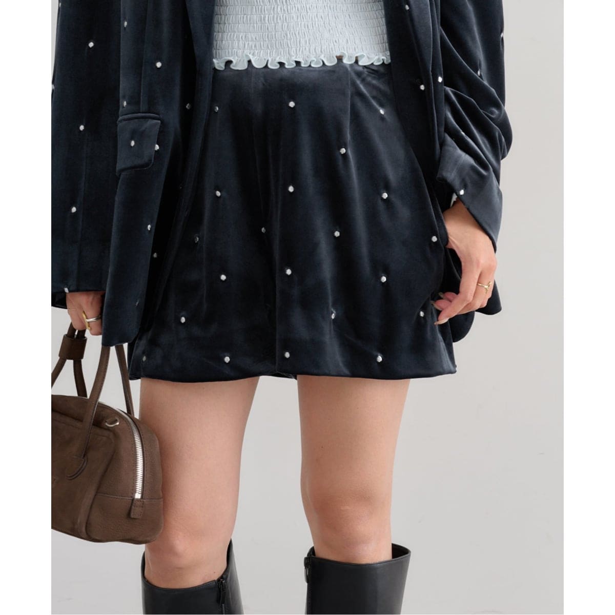 ドット刺繍ベロアパンツ | ユー バイ スピック＆スパン(U by