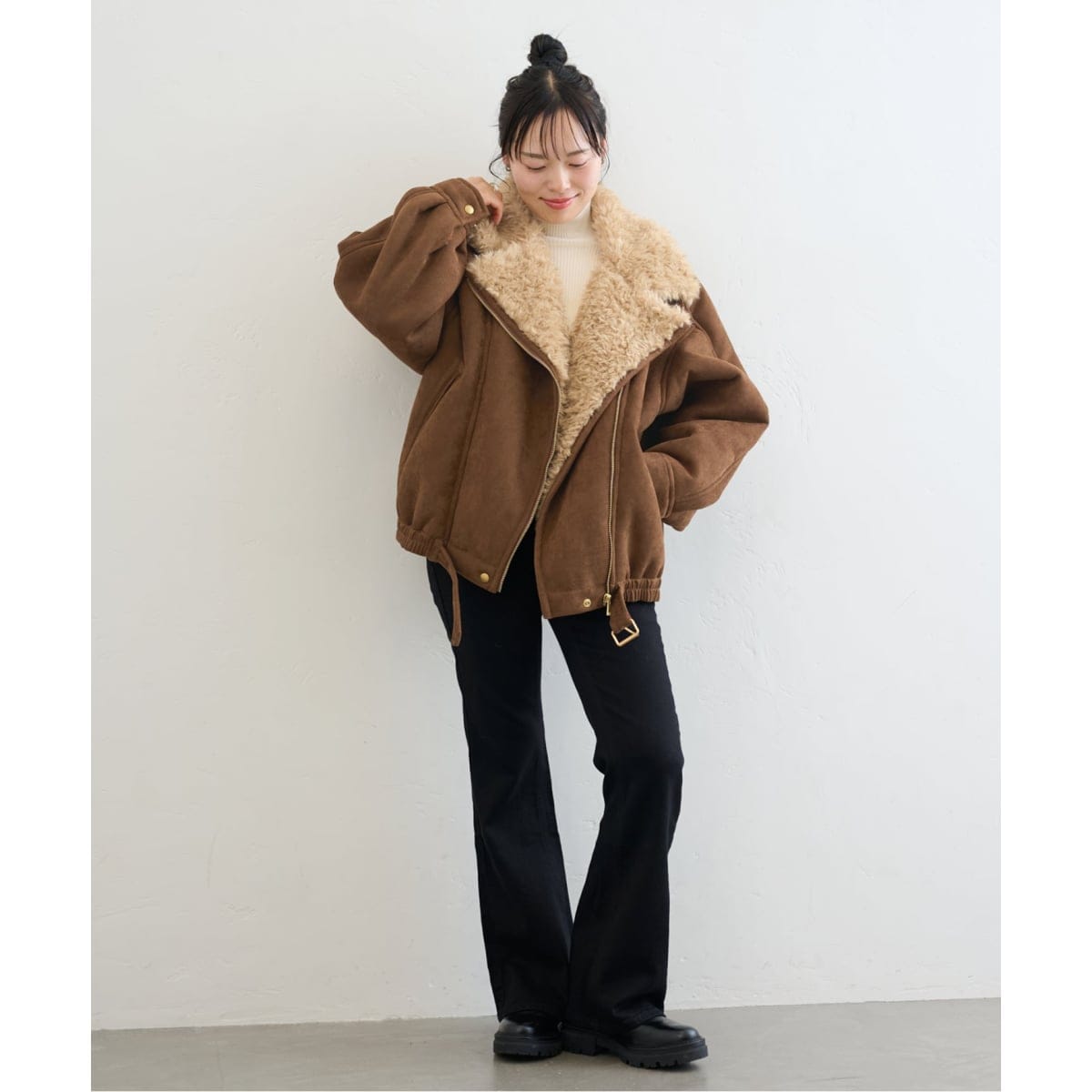 追加》W/Nyモッサステンカラーショートコート | スピック＆スパン