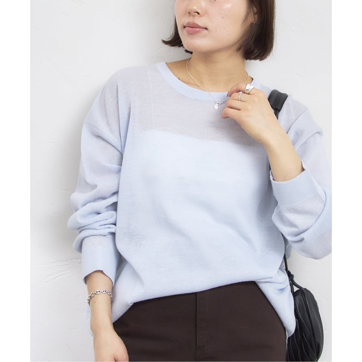 U by Spik & Span ウォッシャブルシアーオーバーニット 新品未使用 ウォッシャブルシアーオーバーニット | ユー バイ スピック＆スパン(U