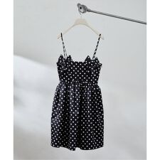 GANNI / ガニー Printed Double Satin Mini Strap Dr