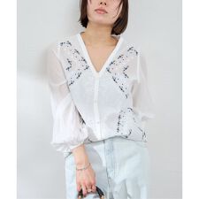 ロングスリーブ刺繍ブラウス