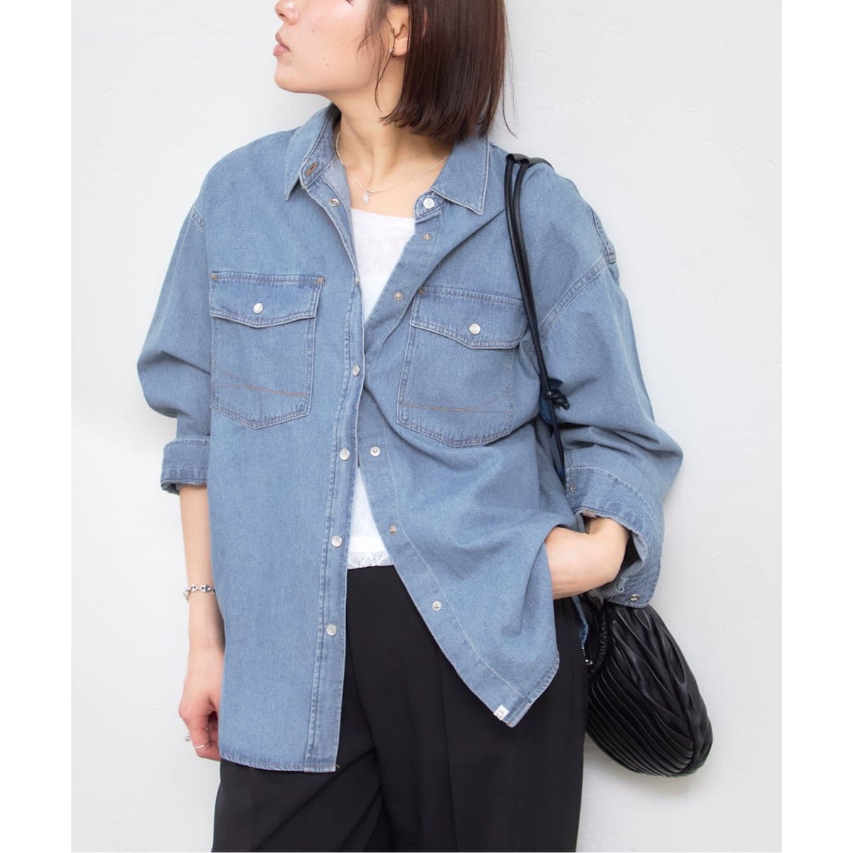 [�}���C]SOMETHING / �T���V���O BIG DENIM SHIRTS L/S/���[ �o�C �X�s�b�N���X�p���iU by SPICK&SPAN�j �u���[ A