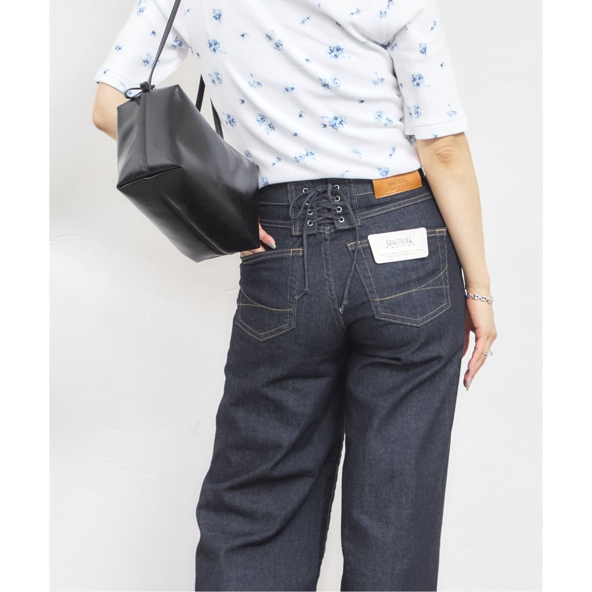 [�}���C]SOMETHING / �T���V���O LISA LACE UP WIDE/���[ �o�C �X�s�b�N���X�p���iU by SPICK&SPAN�j �l�C�r�[