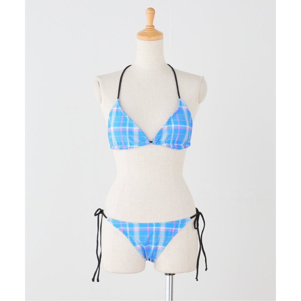 Triangle Check Plaid Piscess 水着・ラッシュガード Bikini_Blue Spick Bikini（水着）｜UBY Triangle Check Plaid PISCESS/パイシス 水着・ラッシュガード