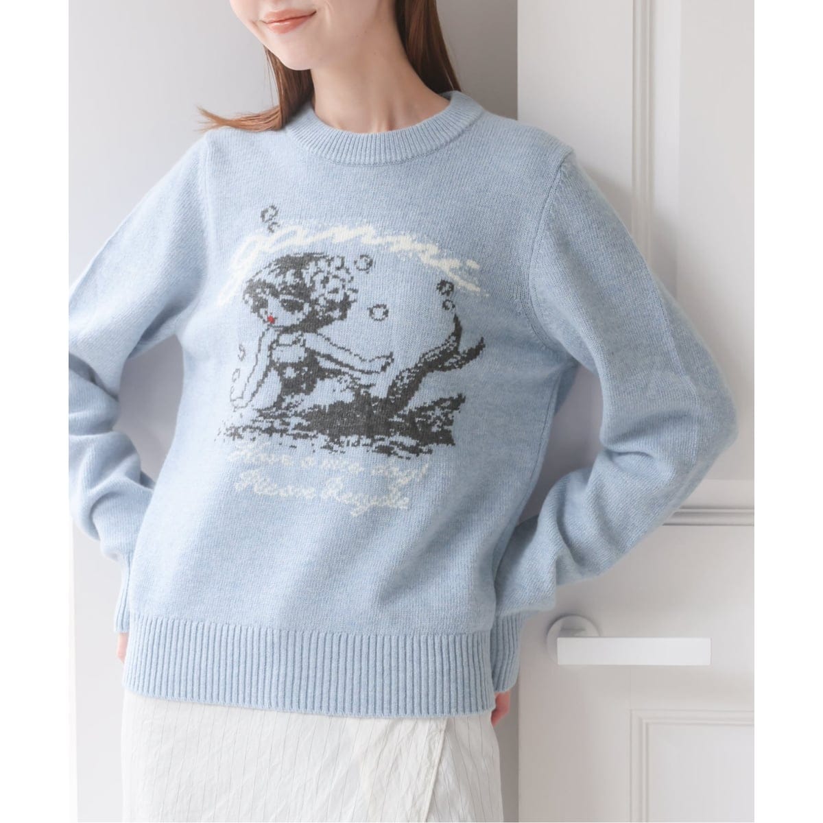 GANNI ガニー ミドルゲージ ニット　プルオーバー XS 新宿・WEB限定 / 予約》GANNI / ガニー Graphic Wool Sweater Me