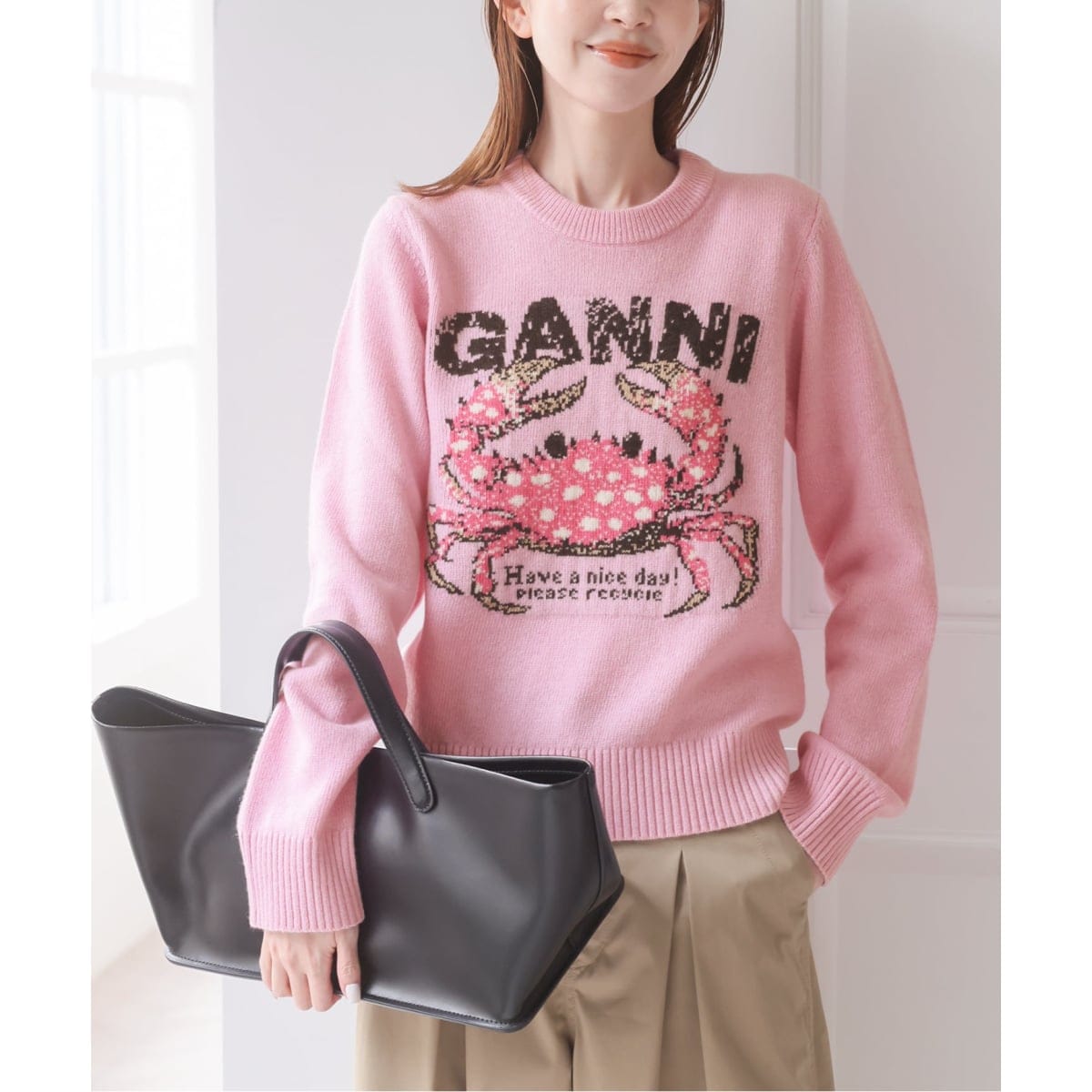 新宿・WEB限定 / 予約》GANNI / ガニー Graphic Wool Sweater Cr