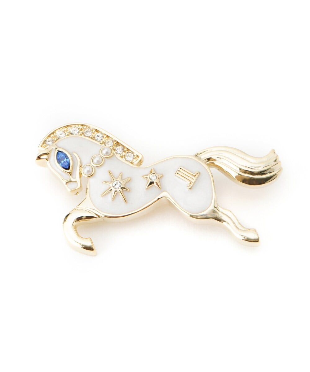 美品♡ANNA SUI✨アナスイ　カットガラス　幸運の象徴　月ブローチ 美品♡ANNA SUI✨アナスイ カットガラス 幸運の象徴 月ブローチ