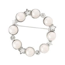 パール&スター リースブローチ