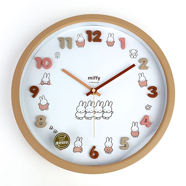 ミッフィー アイコンウォールクロック ナチュラル ミッフィ インテリア