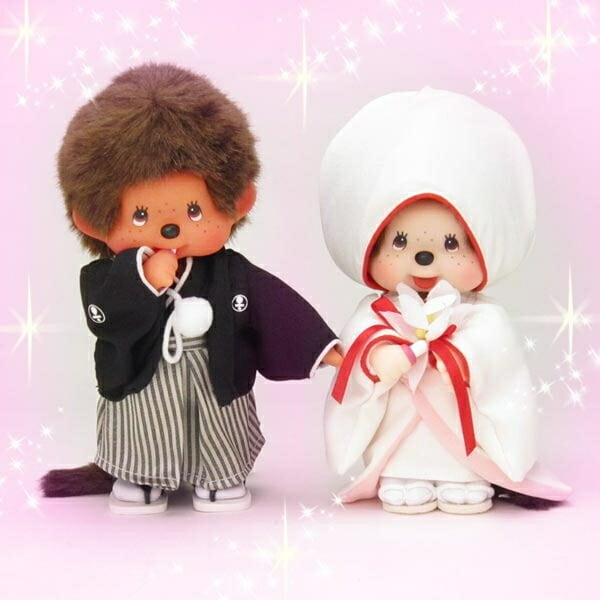 【新品 未使用】モンチッチ ぬいぐるみ 和装 ペアセット モンチッチ ぬいぐるみ 和装ウエディングセット 贈り物 ギフト グッズ