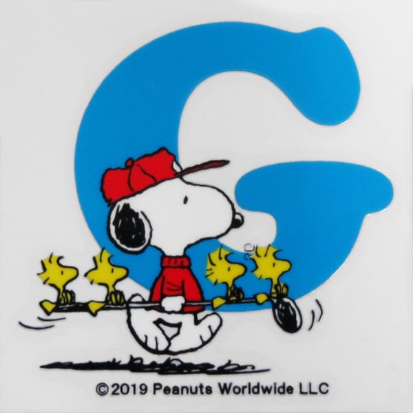 スヌーピー PEANUTS イニシャルステッカー SNOOPY G ステッカーシール