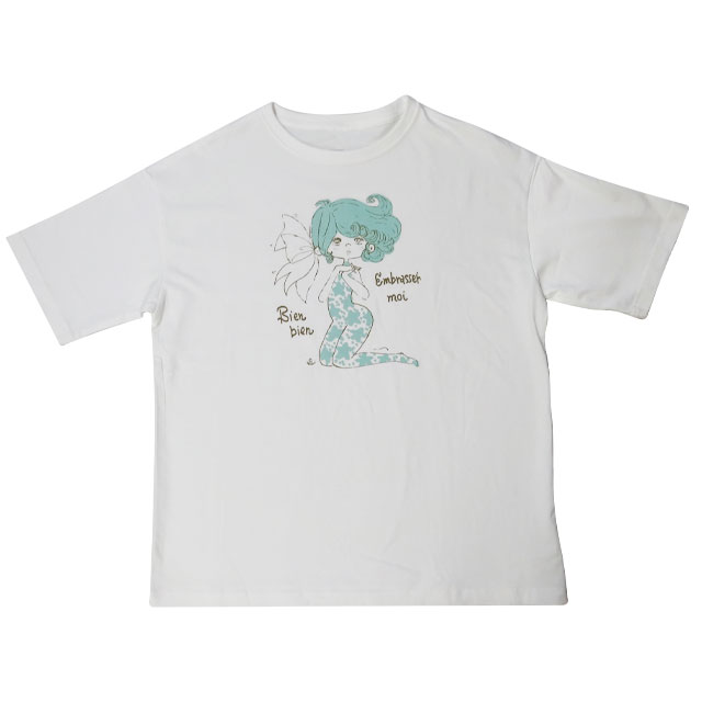 水森亜土 ビッグTシャツ リボン ホワイト M 亜土ちゃん | パーフェクト