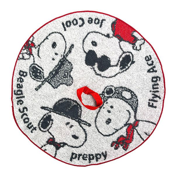スヌーピー SNOOPY 円形ひも付きタオルPN1670TW ハンドタオル レッド