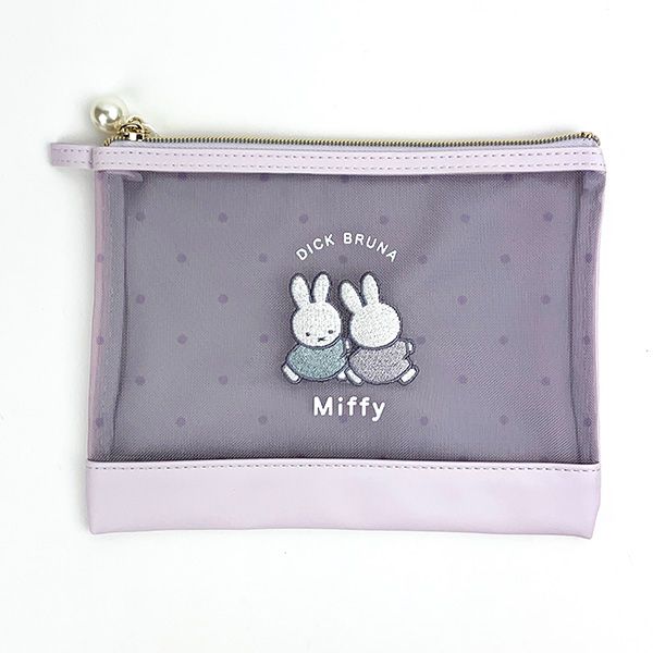 ミッフィー miffy フラットポーチ 2人 PU パープル シャーベット