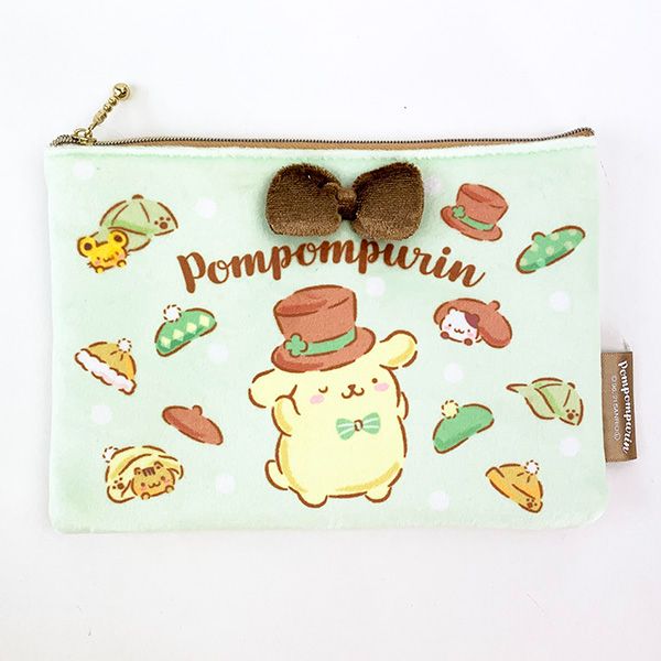 サンリオ ポムポムプリン プリン PN25TH ボアフラットポーチ ハット 25