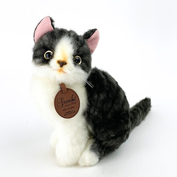 ハチワレ (ねこ) 座り I-6851 ぬいぐるみ 手作りグレイスフル 4905330