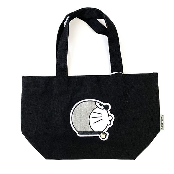 ドラえもん トートバッグ BK モノクロ刺繍 ドラえもん ランチ