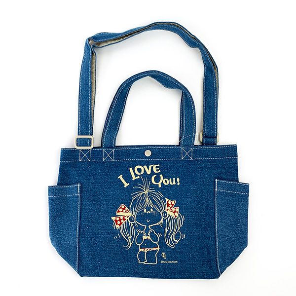 水森亜土 デニムショルダーバッグ リボン | パーフェクト・ワールド