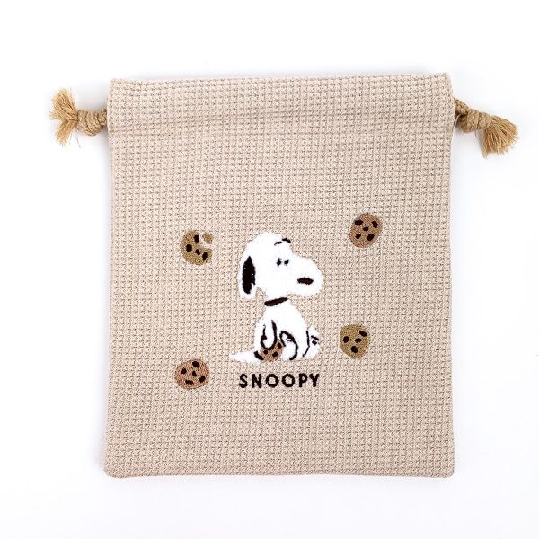 スヌーピー ウッドストック サガラ刺繍巾着 ミントグリーン