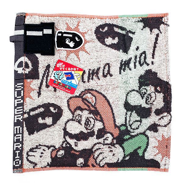 国内発送】 丸眞 ハンドタオル 任天堂 マリオ 25×25cm 地上ステージ 綿100%