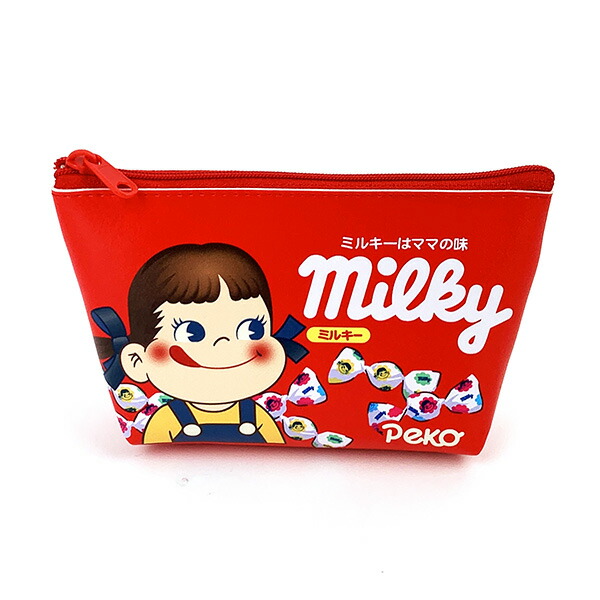 ミルキー ぺこちゃん 船型ポーチ 化粧ポーチ 不二家 milky レッド