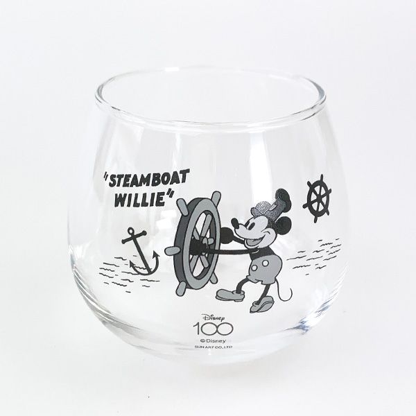 ディズニー100周年 蒸気船ウィリー 缶型グラス コップ Disney ディズニー100周年 蒸気船ウィリー 缶型グラス コップ Disney